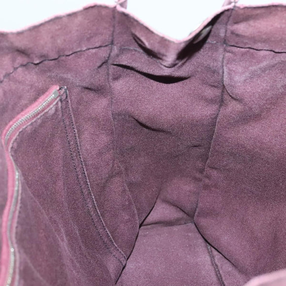 HERMES Fourre Tout MM Hand Bag Canvas Wine Red Auth ti3105