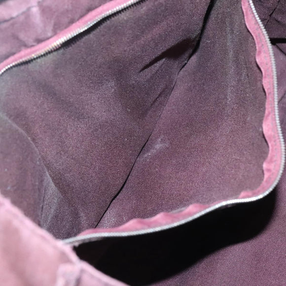 HERMES Fourre Tout MM Hand Bag Canvas Wine Red Auth ti3105