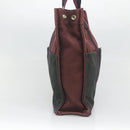 HERMES Fourre Tout MM Hand Bag Canvas Wine Red Auth ti3105-4