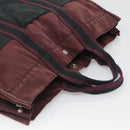 HERMES Fourre Tout MM Hand Bag Canvas Wine Red Auth ti3105-6
