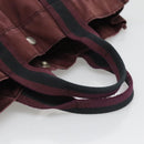 HERMES Fourre Tout MM Hand Bag Canvas Wine Red Auth ti3105-7