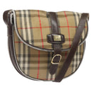 Burberrys Nova Check Shoulder Bag Canvas Beige Auth ti3106-1
