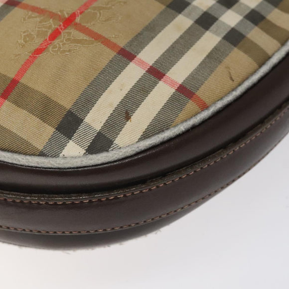 Burberrys Nova Check Shoulder Bag Canvas Beige Auth ti3106
