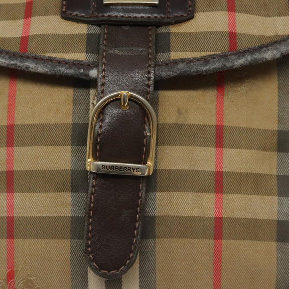 Burberrys Nova Check Shoulder Bag Canvas Beige Auth ti3106
