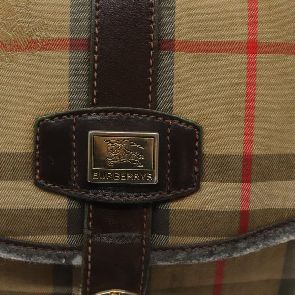 Burberrys Nova Check Shoulder Bag Canvas Beige Auth ti3106