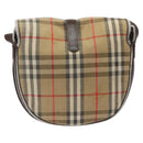 Burberrys Nova Check Shoulder Bag Canvas Beige Auth ti3106-2