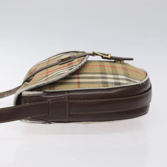 Burberrys Nova Check Shoulder Bag Canvas Beige Auth ti3106