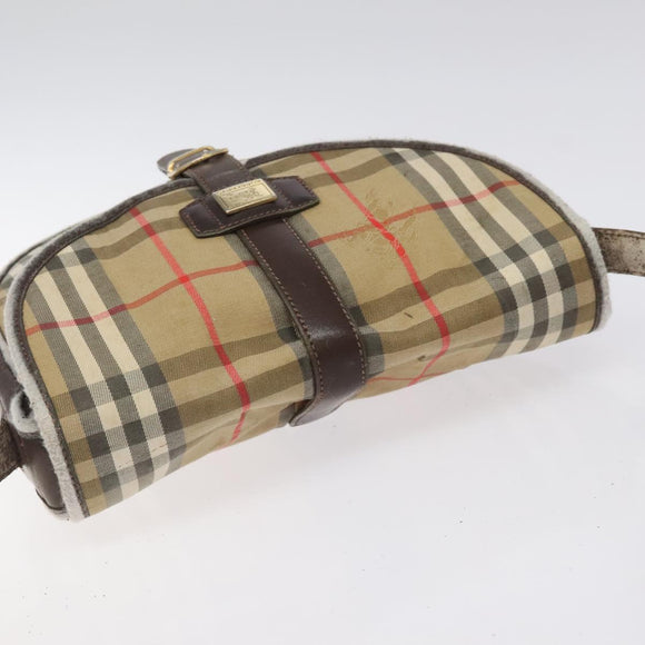 Burberrys Nova Check Shoulder Bag Canvas Beige Auth ti3106
