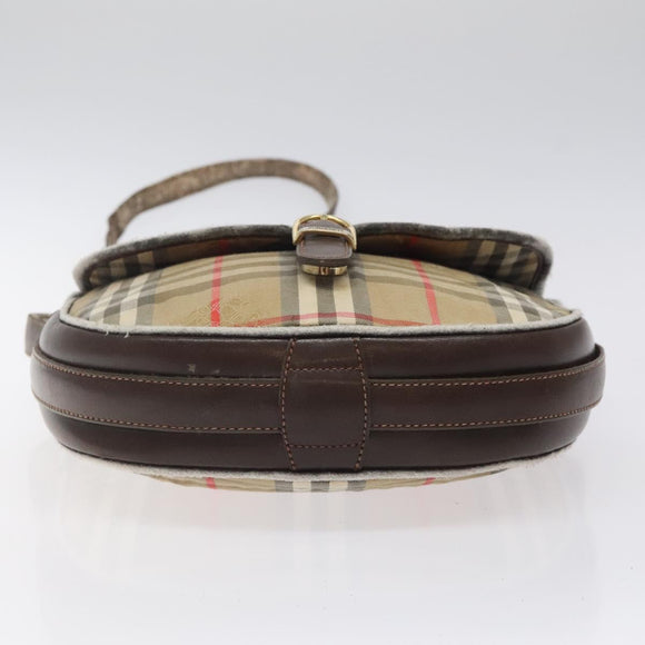 Burberrys Nova Check Shoulder Bag Canvas Beige Auth ti3106