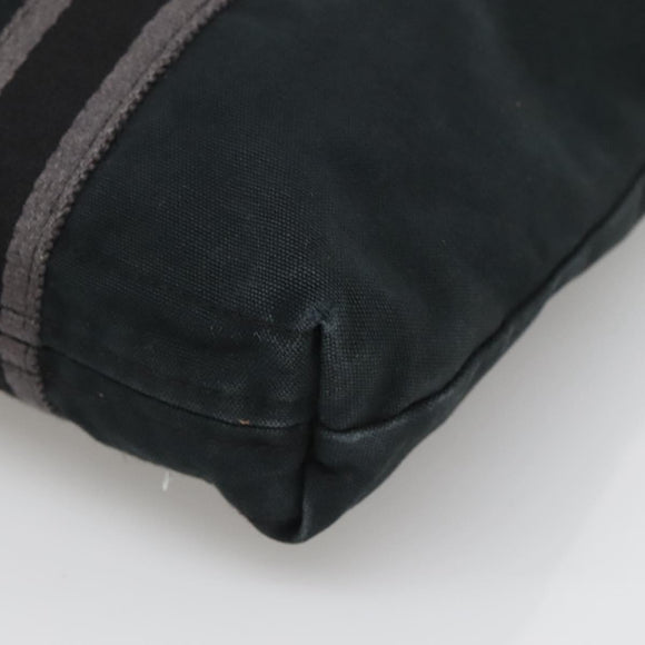 HERMES Fourre Tout Cabas Tote Bag Canvas Black Auth ti3108