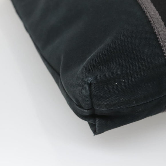 HERMES Fourre Tout Cabas Tote Bag Canvas Black Auth ti3108