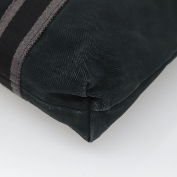 HERMES Fourre Tout Cabas Tote Bag Canvas Black Auth ti3108