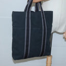HERMES Fourre Tout Cabas Tote Bag Canvas Black Auth ti3108-17
