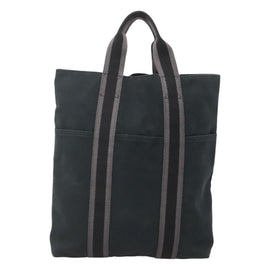 HERMES Fourre Tout Cabas Tote Bag Canvas Black Auth ti3108 - 0