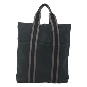 HERMES Fourre Tout Cabas Tote Bag Canvas Black Auth ti3108 - 0