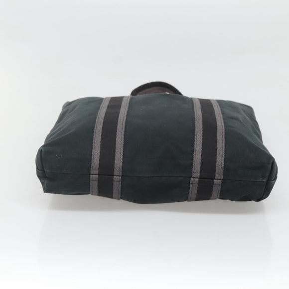 HERMES Fourre Tout Cabas Tote Bag Canvas Black Auth ti3108
