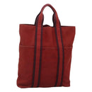 HERMES Fourre Tout Cabas Tote Bag Canvas Red Auth ti3109-1