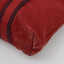 HERMES Fourre Tout Cabas Tote Bag Canvas Red Auth ti3109-10
