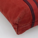 HERMES Fourre Tout Cabas Tote Bag Canvas Red Auth ti3109-16
