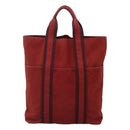 HERMES Fourre Tout Cabas Tote Bag Canvas Red Auth ti3109-2