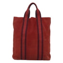 HERMES Fourre Tout Cabas Tote Bag Canvas Red Auth ti3109-3