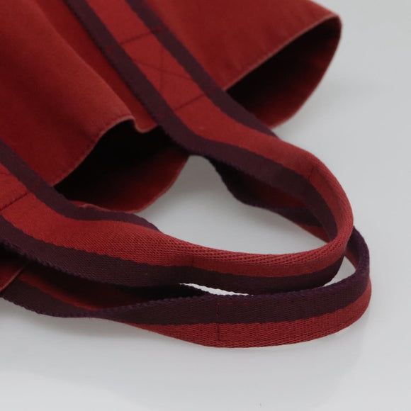 HERMES Fourre Tout Cabas Tote Bag Canvas Red Auth ti3109