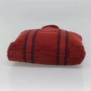 HERMES Fourre Tout Cabas Tote Bag Canvas Red Auth ti3109-9