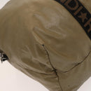 FENDI Boston Bag Nylon Brown Gold Auth ti3112-15