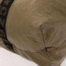 FENDI Boston Bag Nylon Brown Gold Auth ti3112-16