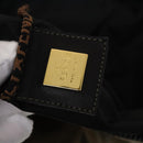 FENDI Boston Bag Nylon Brown Gold Auth ti3112-20