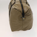 FENDI Boston Bag Nylon Brown Gold Auth ti3112-3