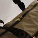 FENDI Boston Bag Nylon Brown Gold Auth ti3112-6