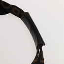 FENDI Boston Bag Nylon Brown Gold Auth ti3112-14