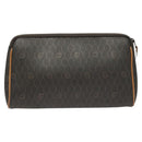 Christian Dior Honeycomb Canvas Clutch Bag PVC Black Auth ti3115-2