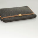 Christian Dior Honeycomb Canvas Clutch Bag PVC Black Auth ti3115-6