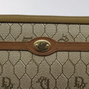 Christian Dior Honeycomb Canvas Clutch Bag PVC Beige Gold Auth ti3116-8