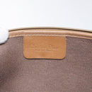 Christian Dior Honeycomb Canvas Clutch Bag PVC Beige Gold Auth ti3116-12