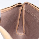 Christian Dior Honeycomb Canvas Clutch Bag PVC Beige Gold Auth ti3116-11