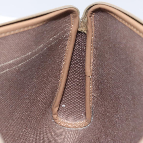 Christian Dior Honeycomb Canvas Clutch Bag PVC Beige Gold Auth ti3116