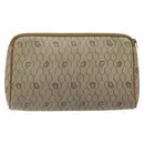 Christian Dior Honeycomb Canvas Clutch Bag PVC Beige Gold Auth ti3116-2