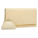 Christian Dior Shoulder Bag Leather Beige Gold Auth ti3120-1
