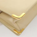 Christian Dior Shoulder Bag Leather Beige Gold Auth ti3120-15