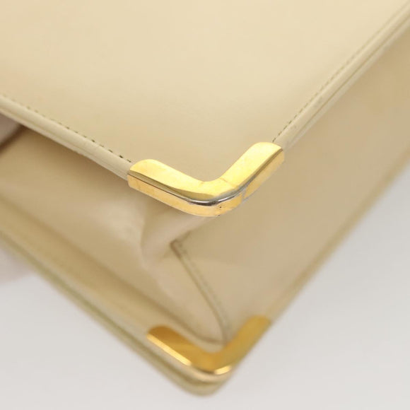 Christian Dior Shoulder Bag Leather Beige Gold Auth ti3120