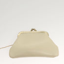 Christian Dior Shoulder Bag Leather Beige Gold Auth ti3120-12