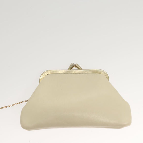 Christian Dior Shoulder Bag Leather Beige Gold Auth ti3120