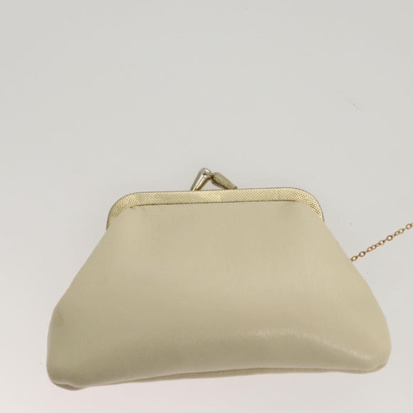 Christian Dior Shoulder Bag Leather Beige Gold Auth ti3120
