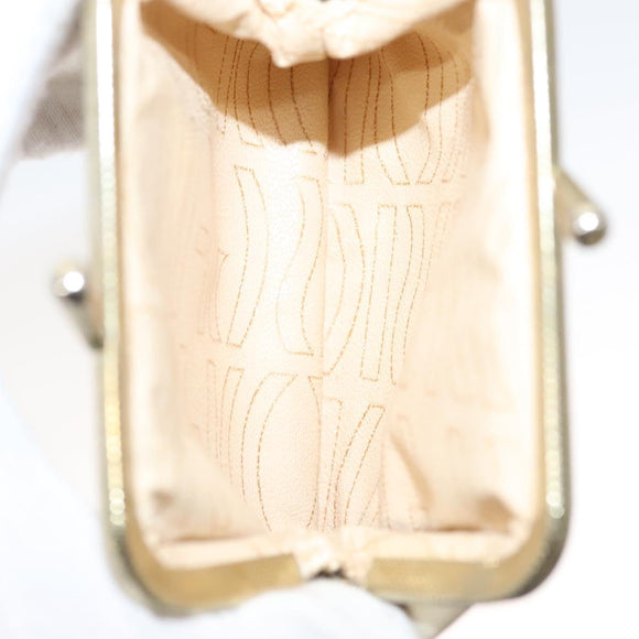 Christian Dior Shoulder Bag Leather Beige Gold Auth ti3120