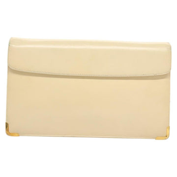 Christian Dior Shoulder Bag Leather Beige Gold Auth ti3120 - 0