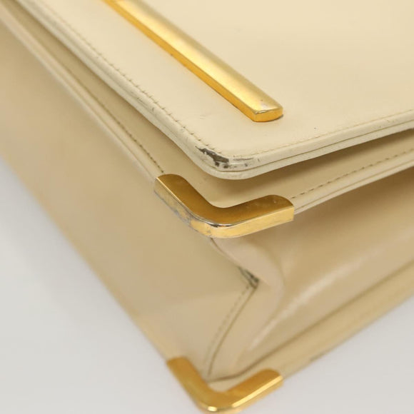 Christian Dior Shoulder Bag Leather Beige Gold Auth ti3120