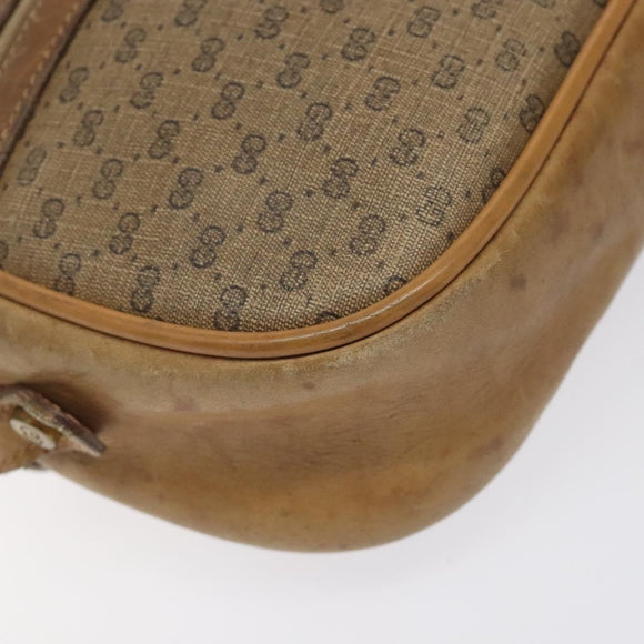 GUCCI Micro GG Supreme Shoulder Bag PVC Beige Gold Auth ti3123